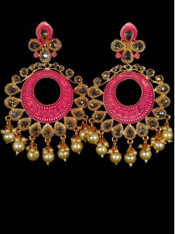 Reverse Ad Earrings With Meenakari Work